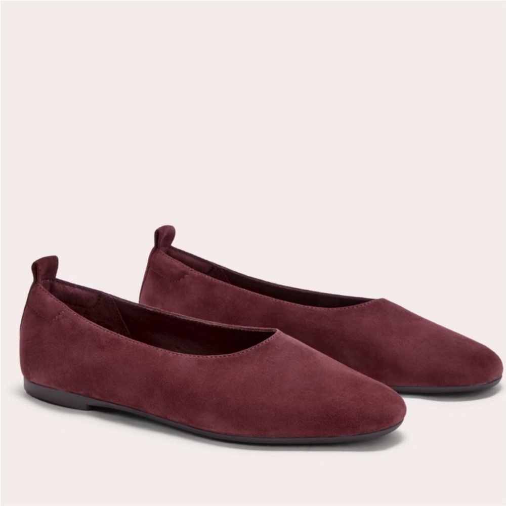 Everlane Day Glove Maroon Suede Flats